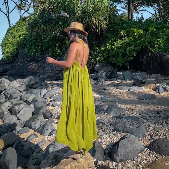 Nap Loungewear Relaxed Midi Dress in Moss Green, OSFA - Picture 2 of 10